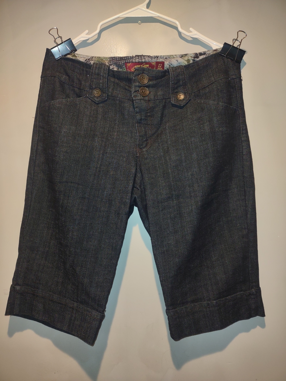 One 5 One Women's Dark Wash Denim Bermuda Shorts Sz.12